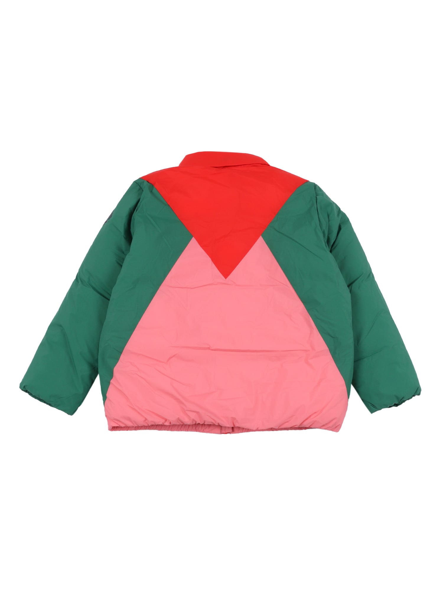 Bobo Choses Tic Tac Toe Colour-block Puffer Jacket In Green