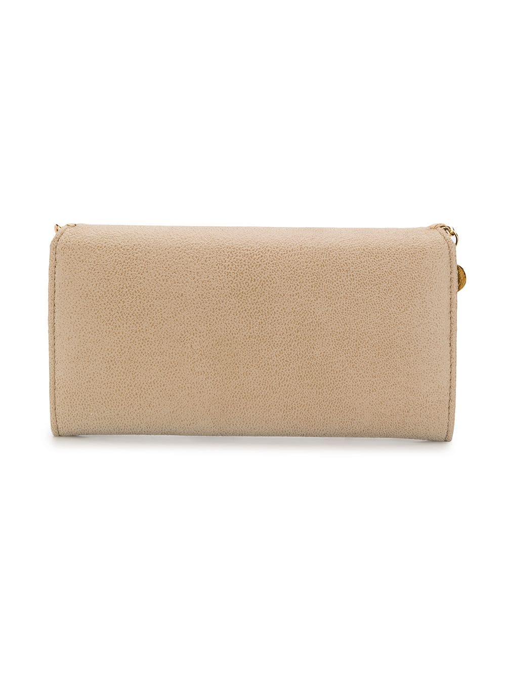 Shop Stella Mccartney Butter Cream And Gold Continental Falabella Wallet In Brown