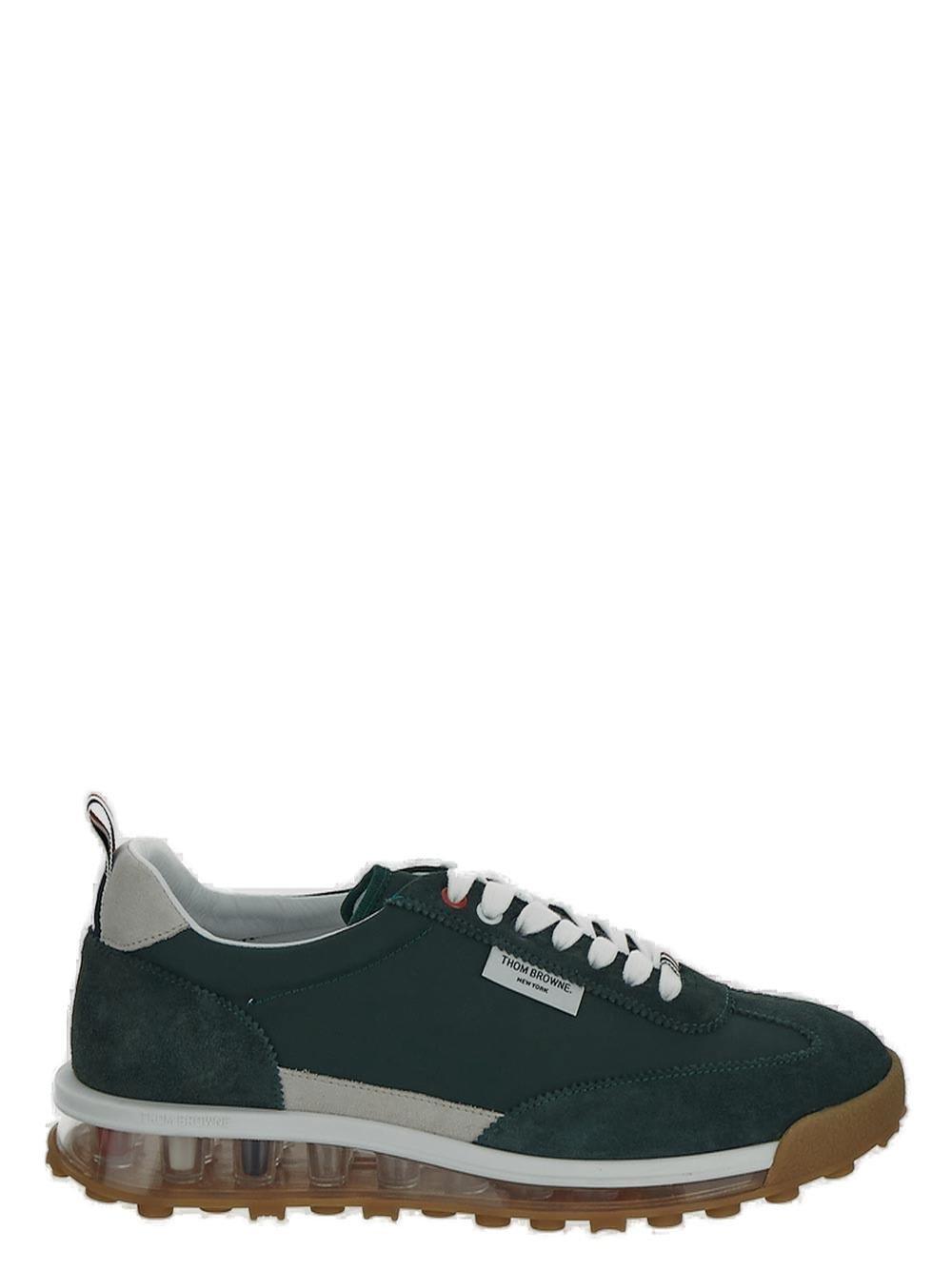 Shop Thom Browne Translucent-sole Lace-up Sneakers In Green