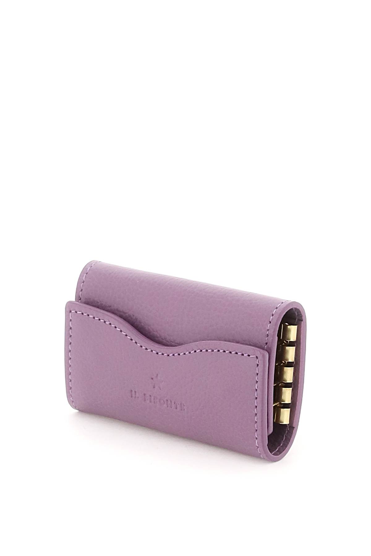 Shop Il Bisonte Leather Key Holder In Glicine (purple)