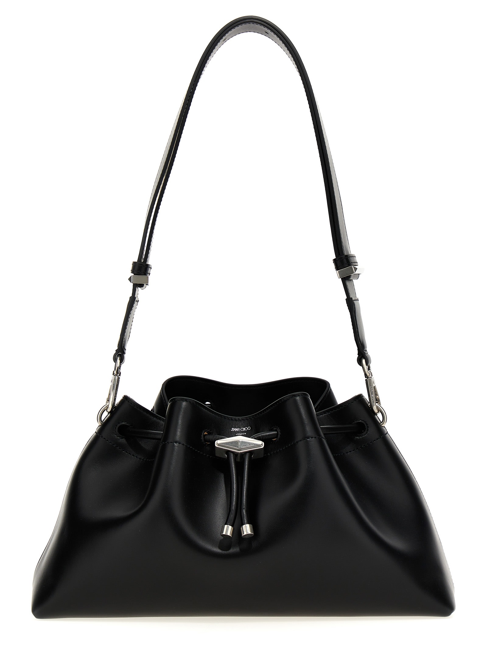 Shop Jimmy Choo Cinch M Shoulder Bag In Black