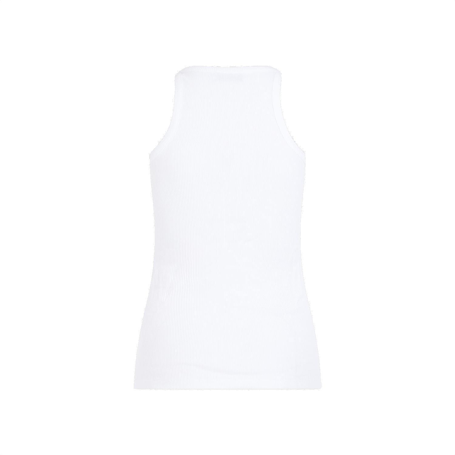 Shop Attico Logo Patch Ribbed Jersey Tank Top In White