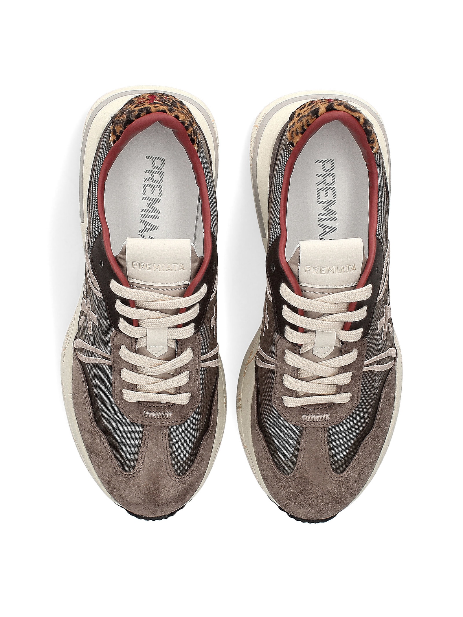 Shop White Premiata Sneaker Cassie 7003 Brown In Marrone