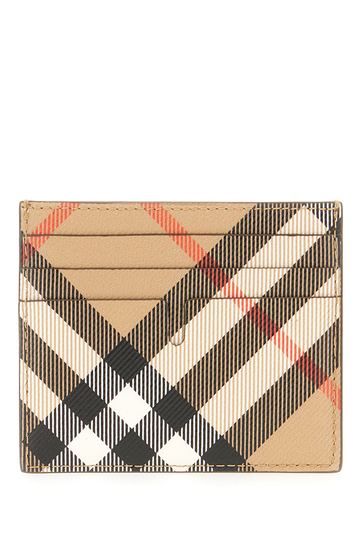 Shop Burberry Printed Fabric Card Holder In Sand