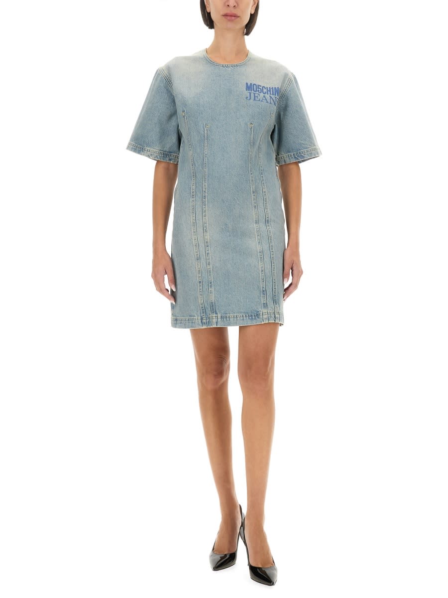 Shop M05ch1n0 Jeans Smart Codes Denim Mini Dress