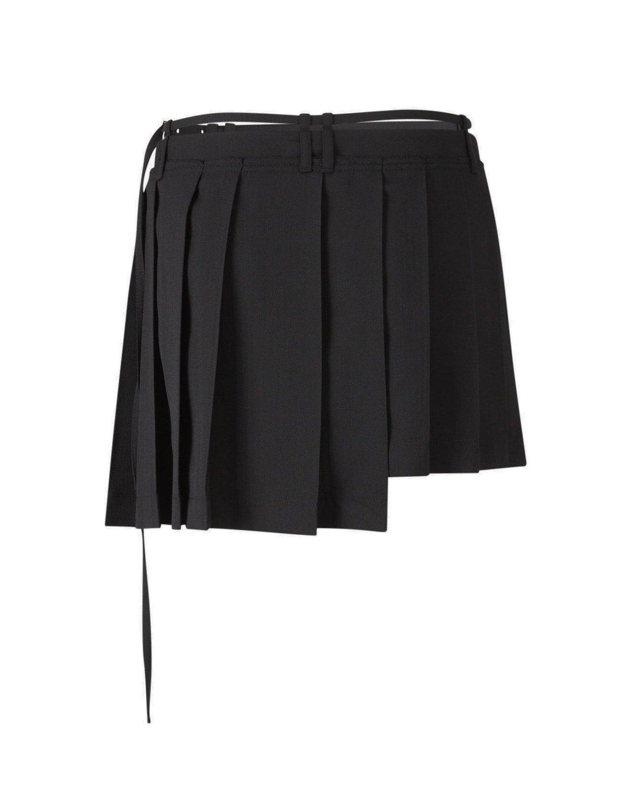 Shop Acne Studios Low-rise Pleated Mini Skirt In 900 Black