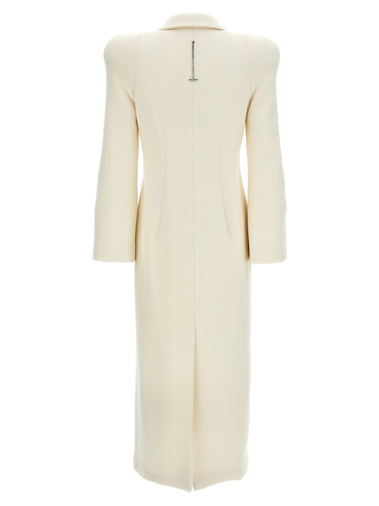 Shop Alexander Mcqueen Double-breasted Coat With Shaped Shoulders In White