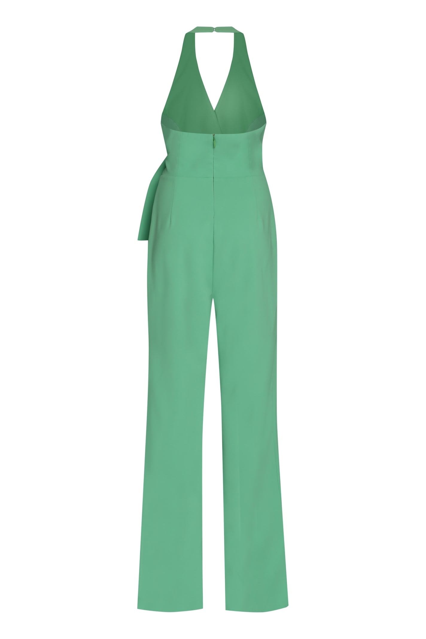 Pinko Halterneck Open-back Jumpsuit In Green