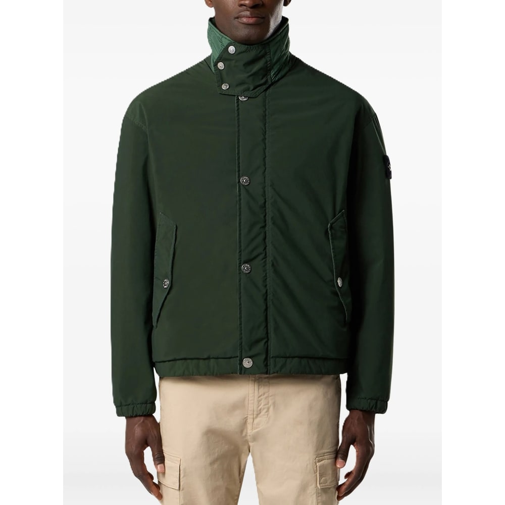 Stone Island Coach Jacket With Anti-drop And Snap Pockets In Green