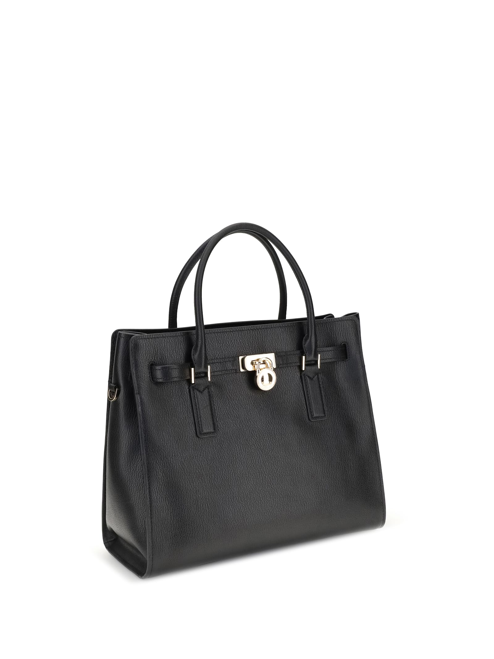 Michael Kors Hamilton Moderne Large Leather Satchel In Black