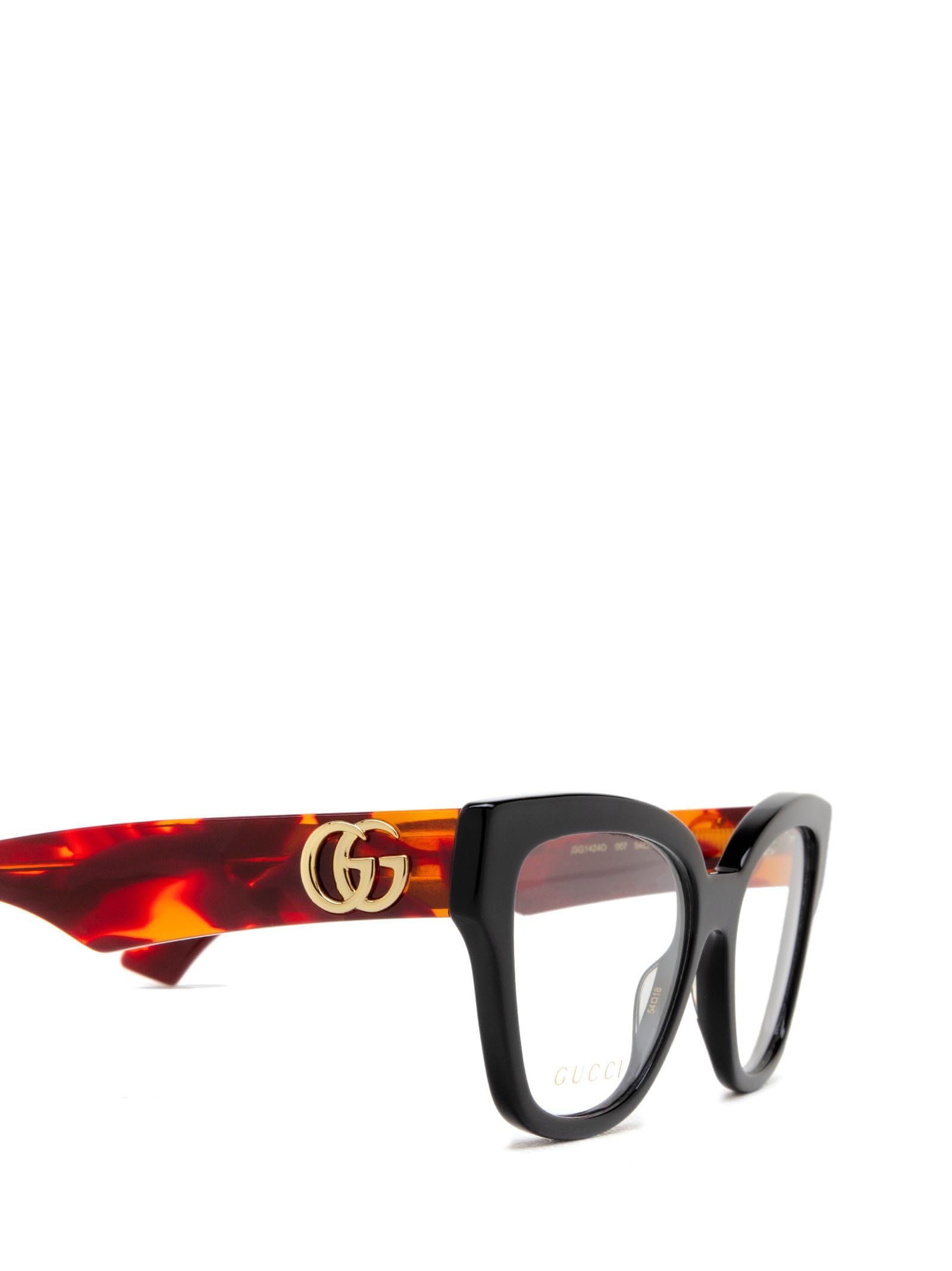 Shop Gucci Gg1424o Black Glasses