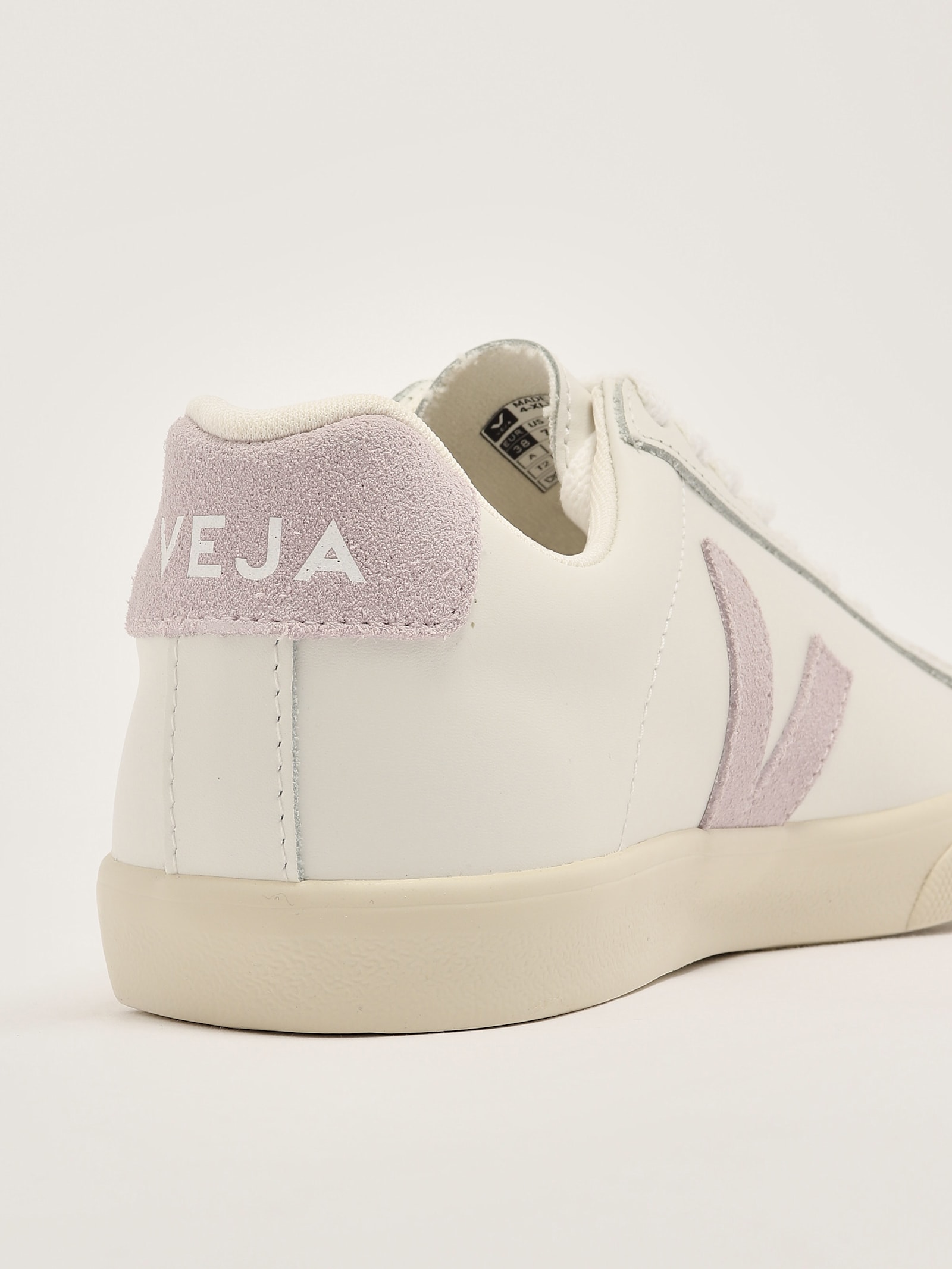 Veja Esplar Leather Sneakers In Bianco-glicine