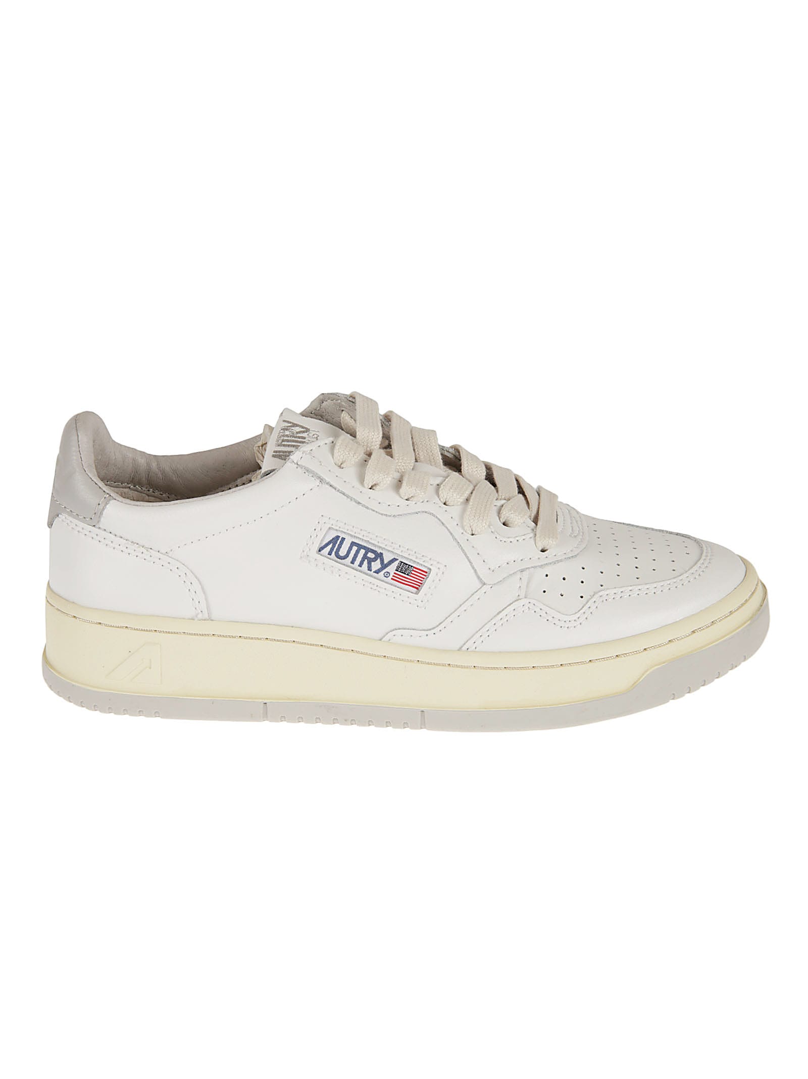Autry Logo Patched Low Sneakers In White/vap