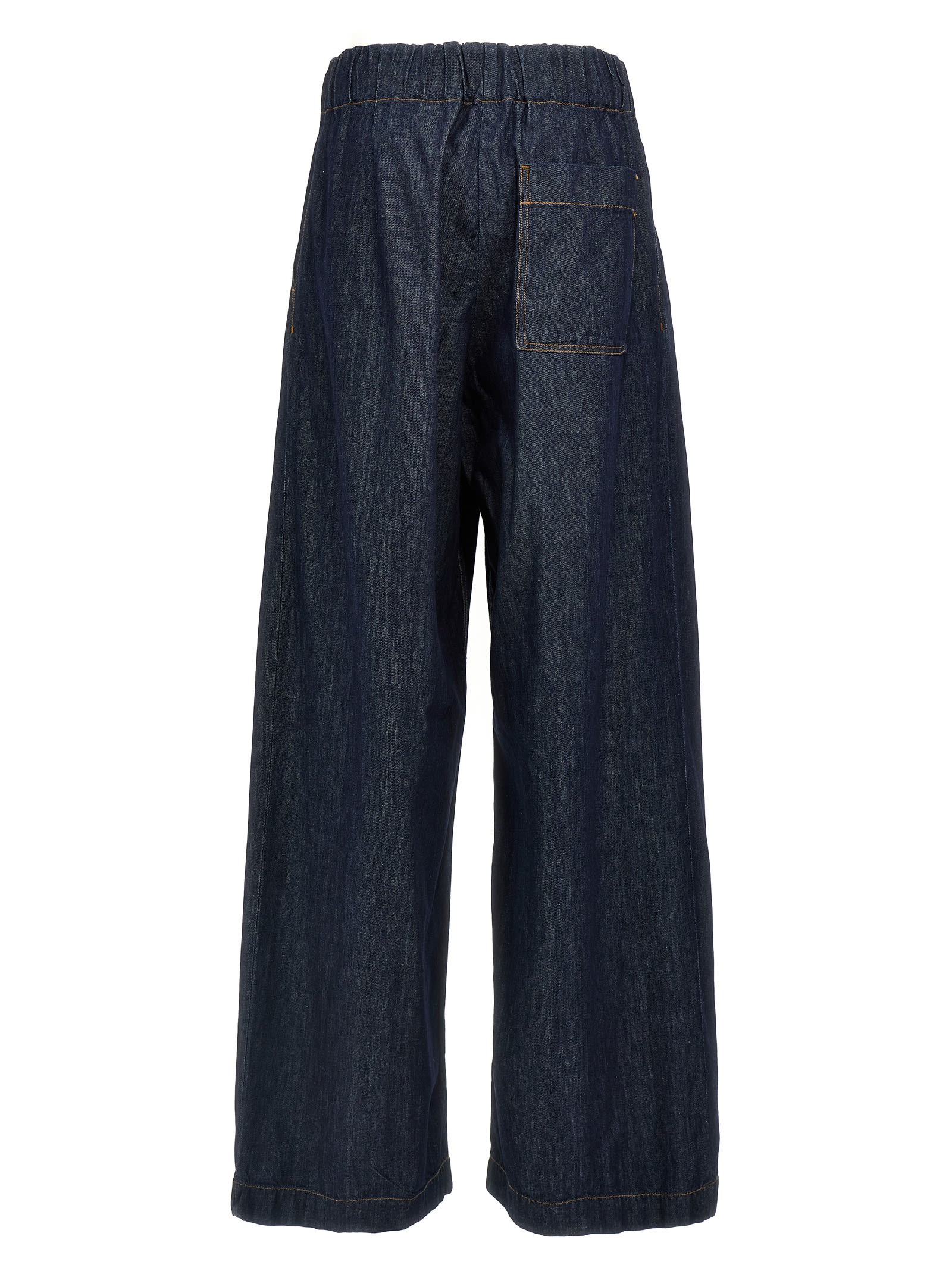 Dries Van Noten "pila" Wide Leg Trousers In Blue
