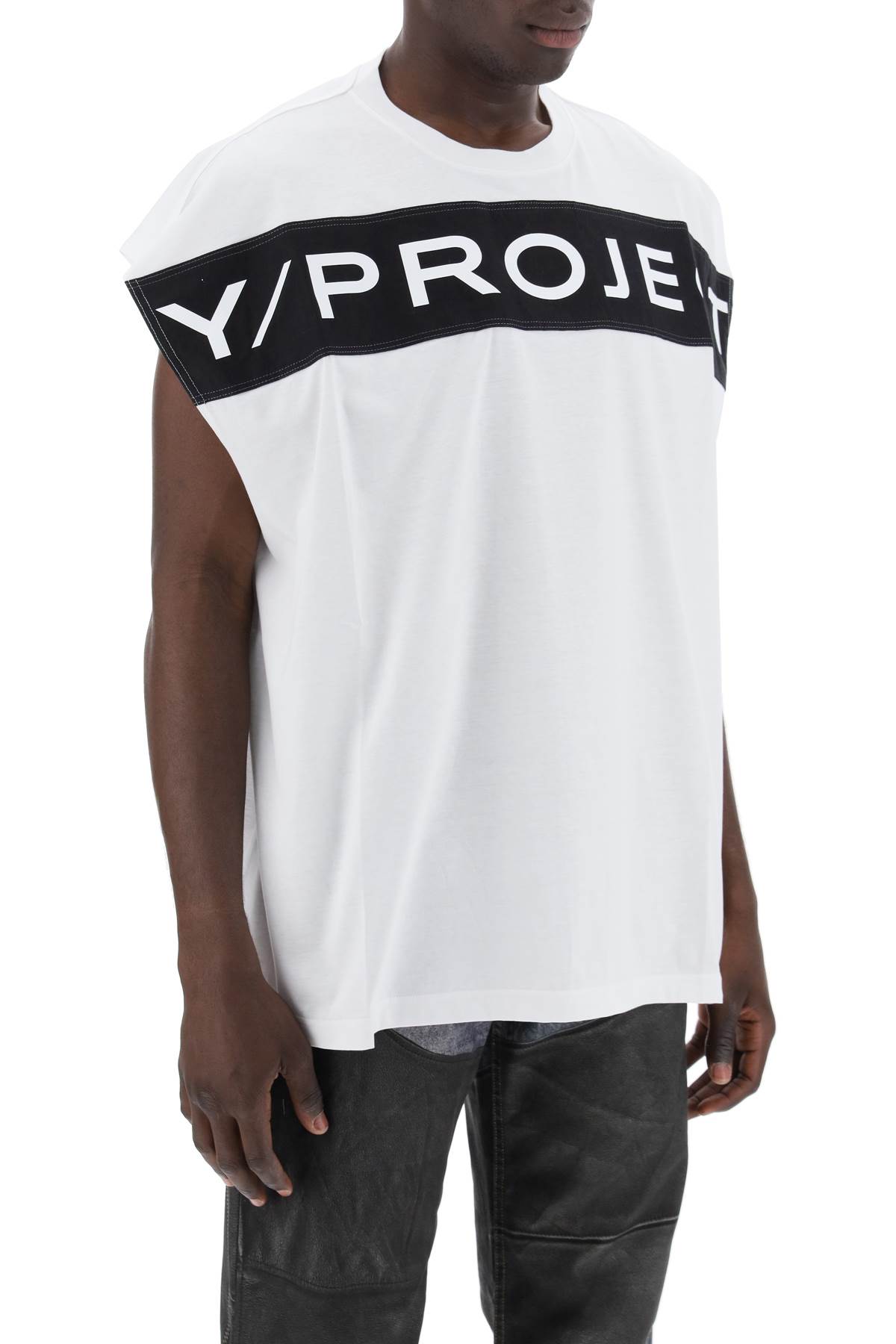 Shop Y/project Sleeveless T-shirt With In Optic White (white)