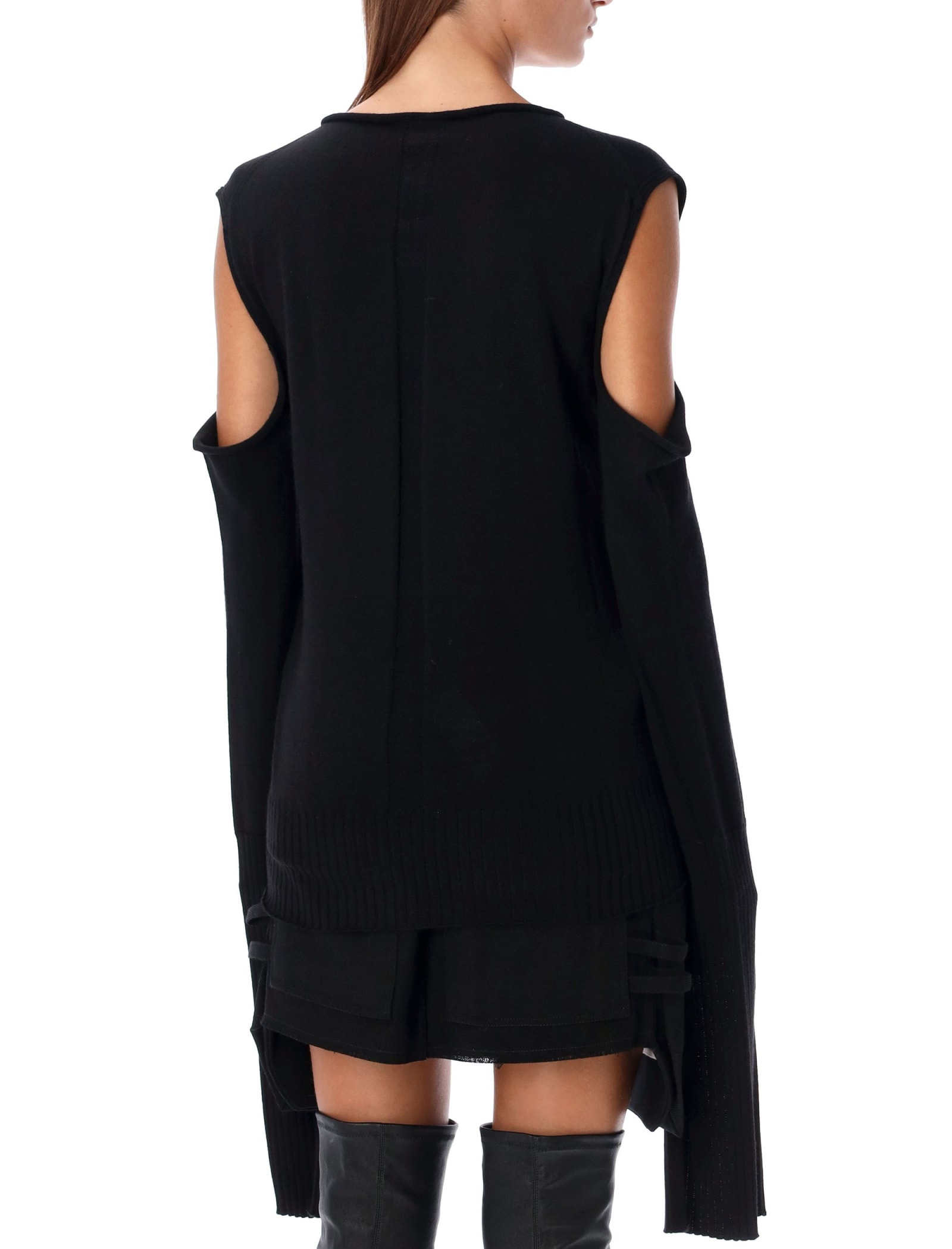 Shop Rick Owens Cape Sleeve Knit In Black