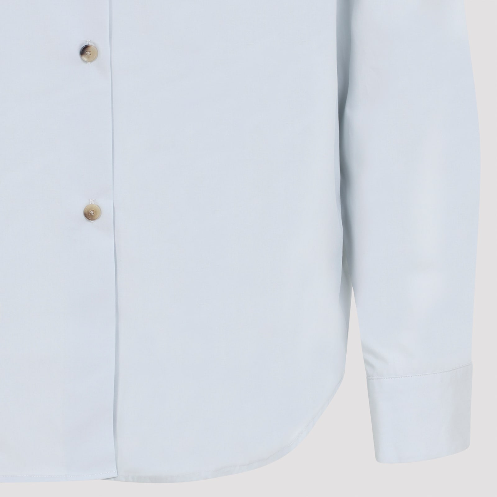 Khaite Classic Button-down Cotton Top In Blue