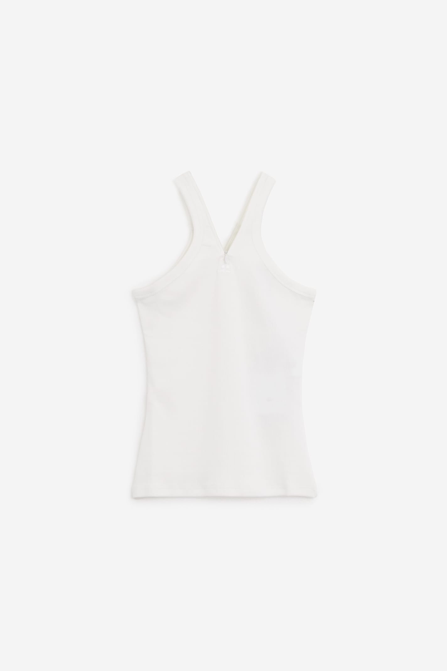 Shop Courrèges Criss Cross 90s Rib Topwear In White