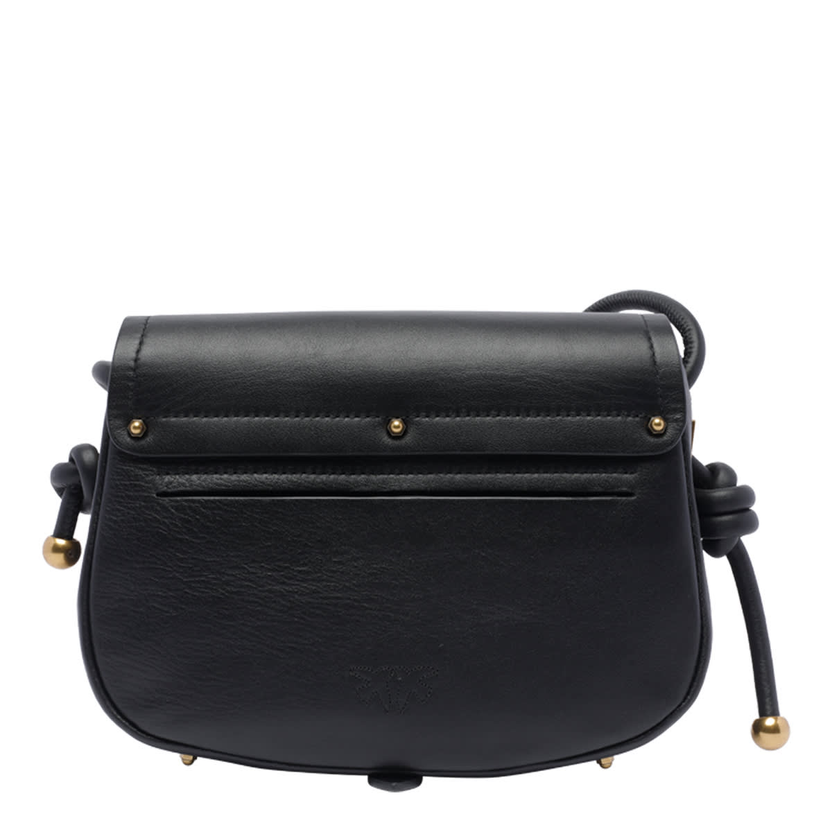 Shop Pinko Mini Logo Saddle Crossbody Bag In Black