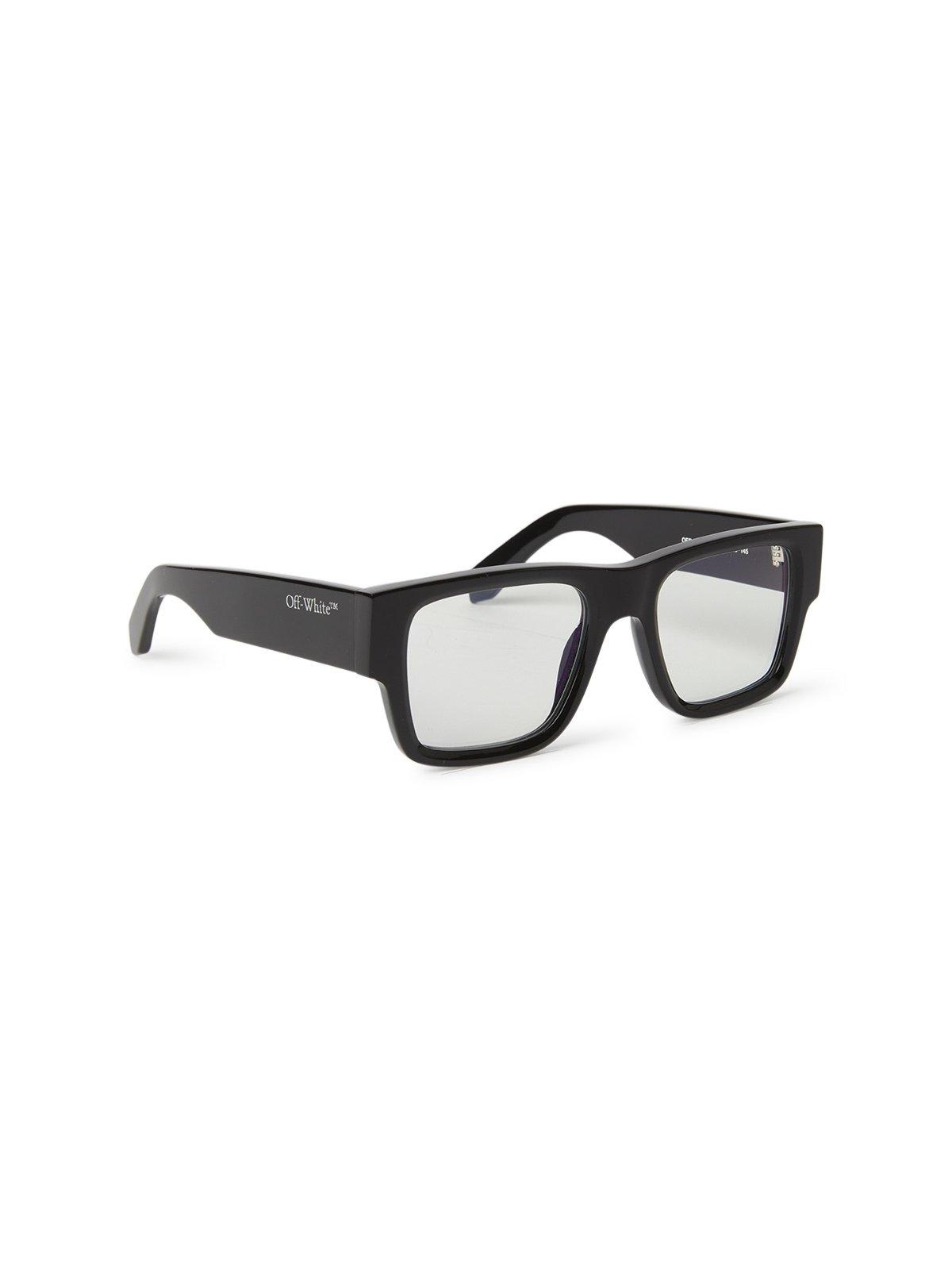 Shop Off-white Rectangle Frame Glasses In 1000 Black