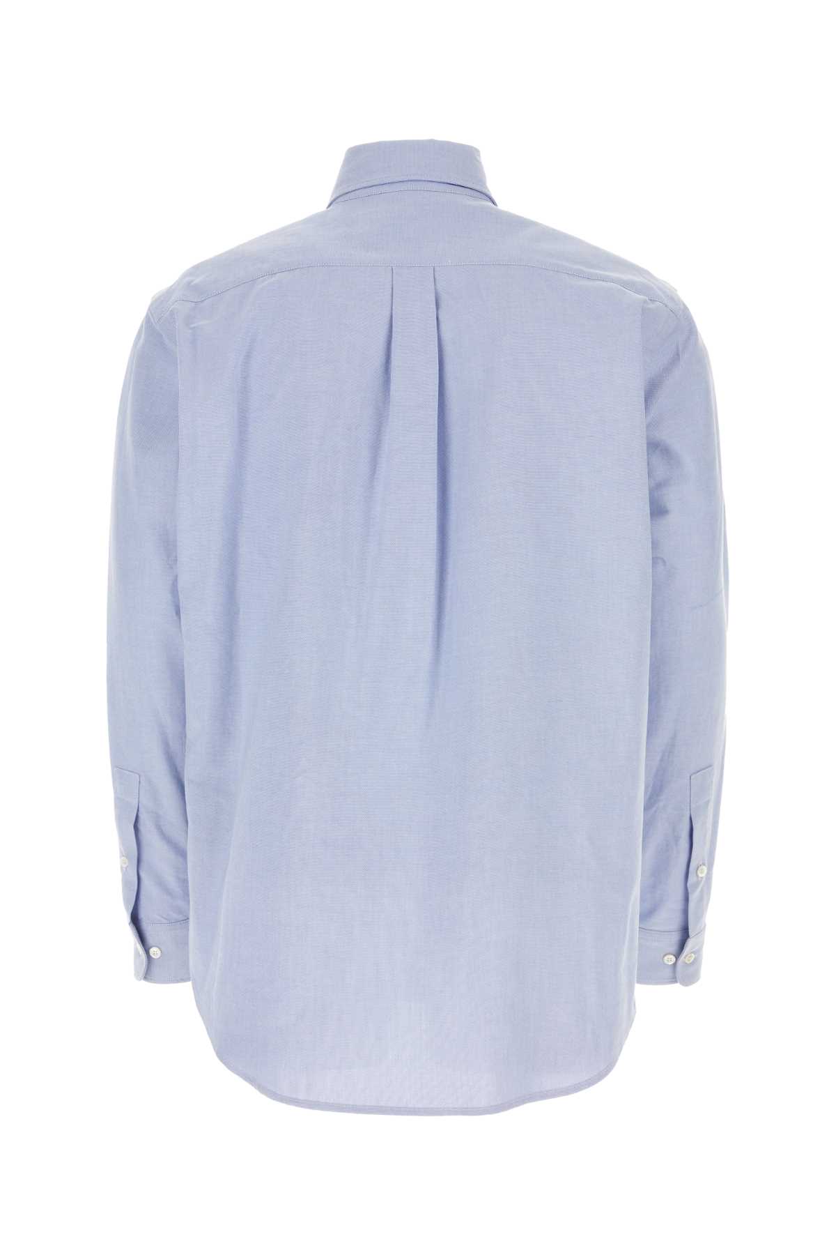 Shop Palm Angels Powder Blue Oxford Shirt In Lightblue