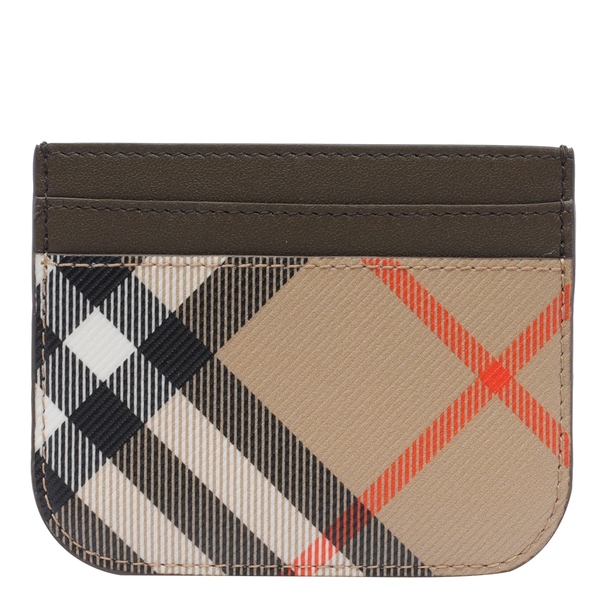 Shop Burberry Check Cards Holder In Beige