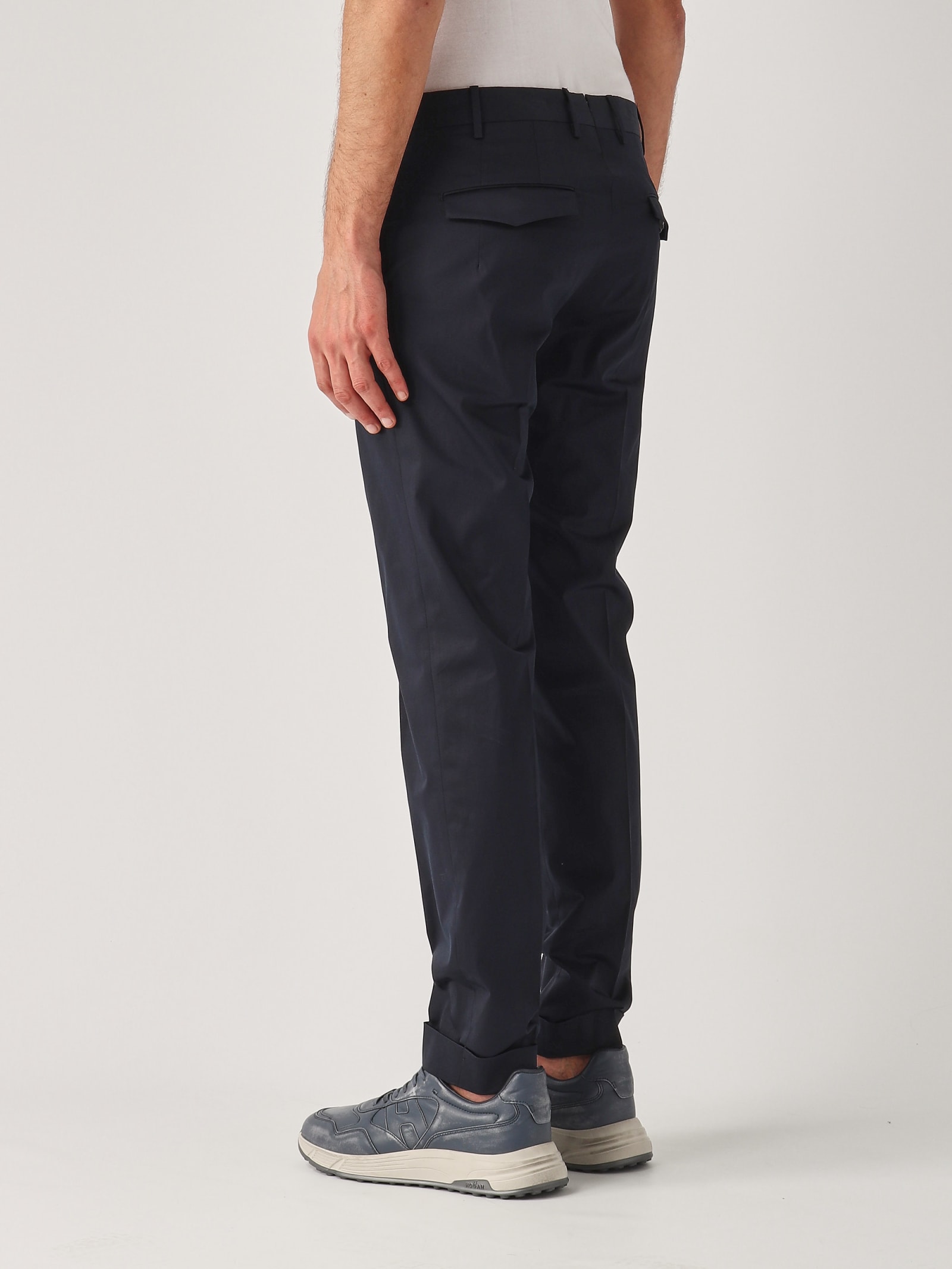 Shop Pt01 Pantalone Uomo Trousers In Navy