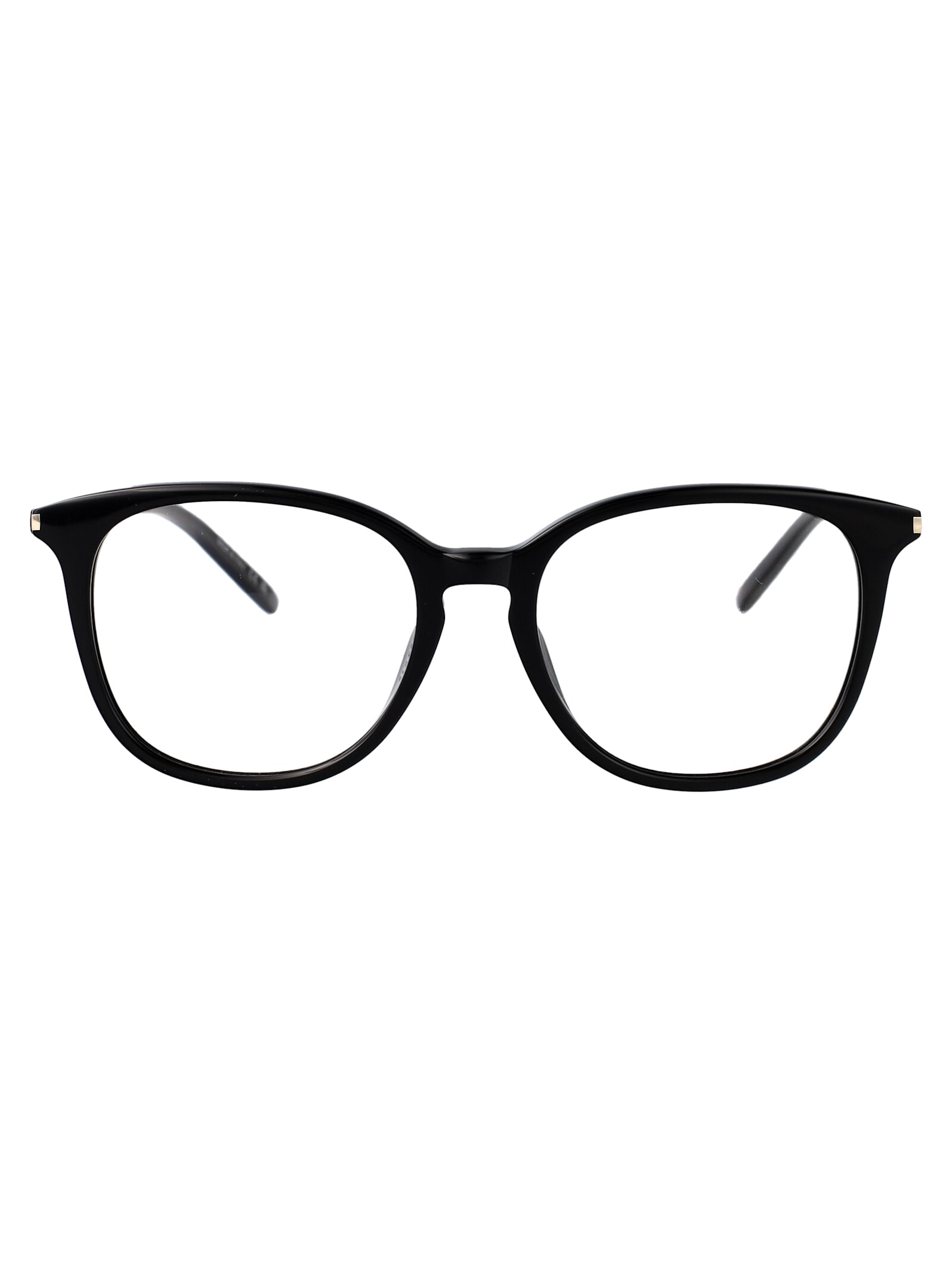 Saint Laurent Black-black-transparent Acetate Glasses In Multi