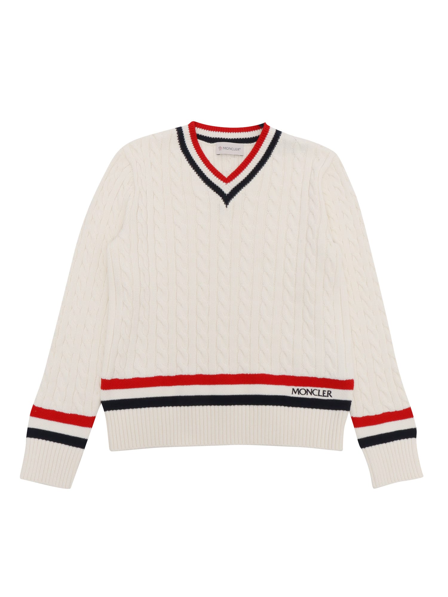 Shop Moncler Baby Sweater In Beige