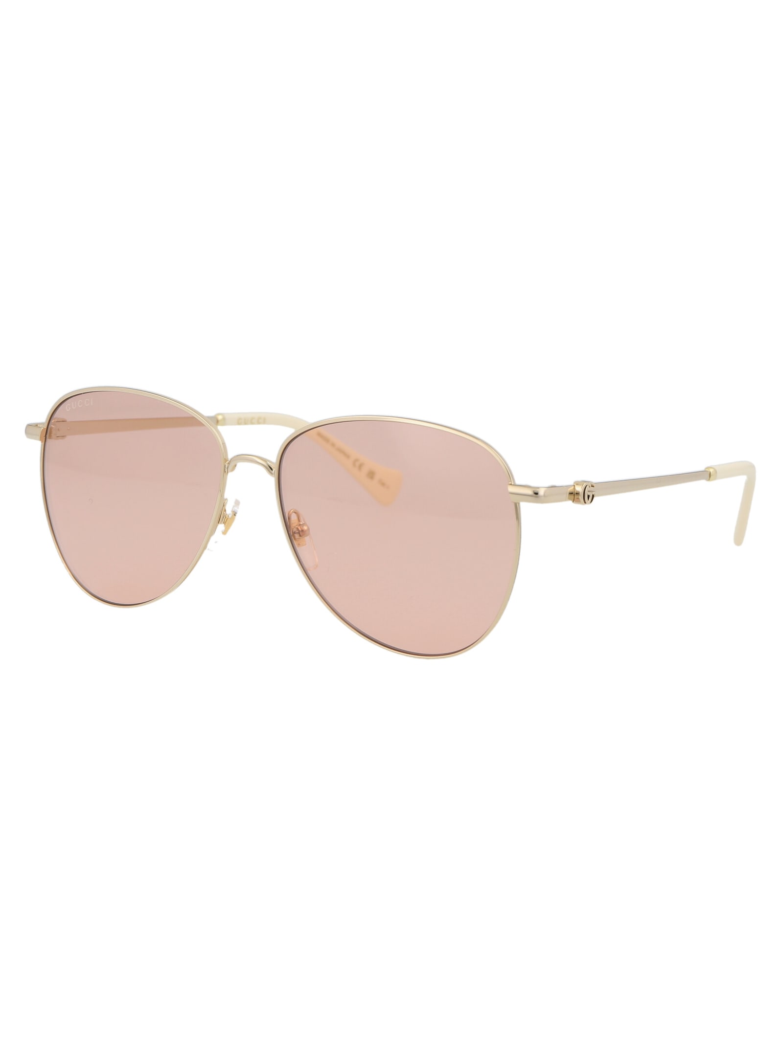 Shop Gucci Gg1419s Sunglasses In 003 Gold Gold Pink