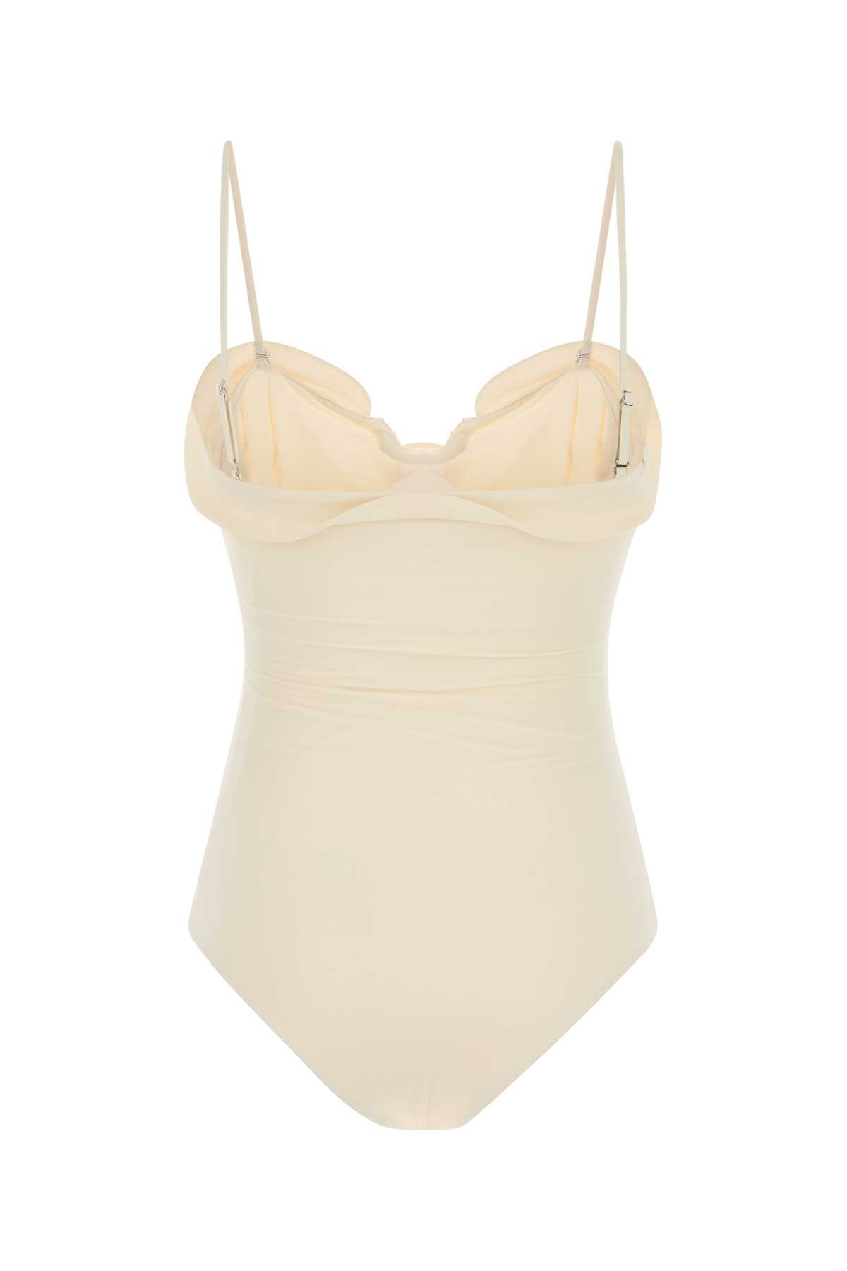 Magda Butrym Cream Stretch Nylon Swimsuit In Neutral