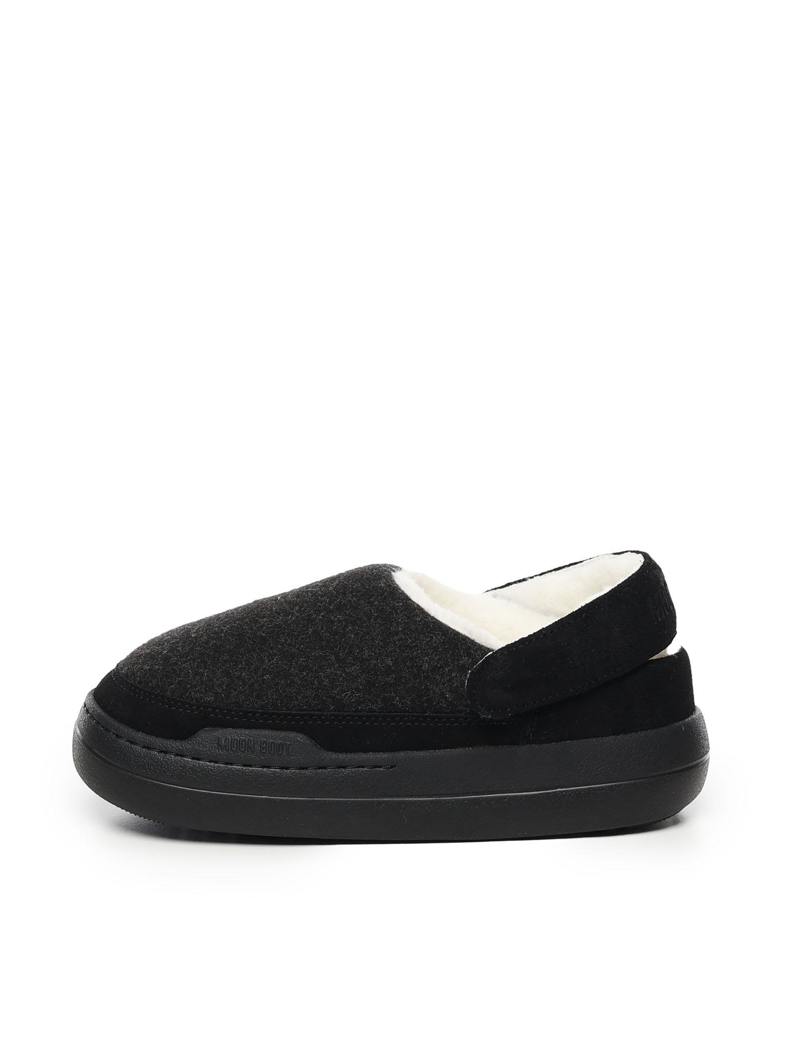 Moon Boot Mb Park Clog Felt Black Melange In Nero