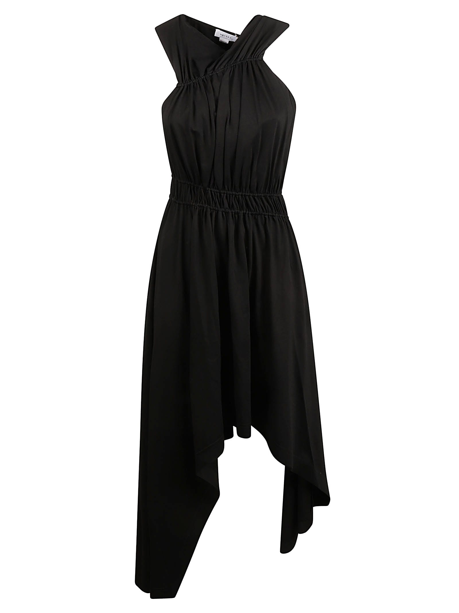 Shop Alexander Mcqueen Fitted Waist Sleeveless Dress In Black