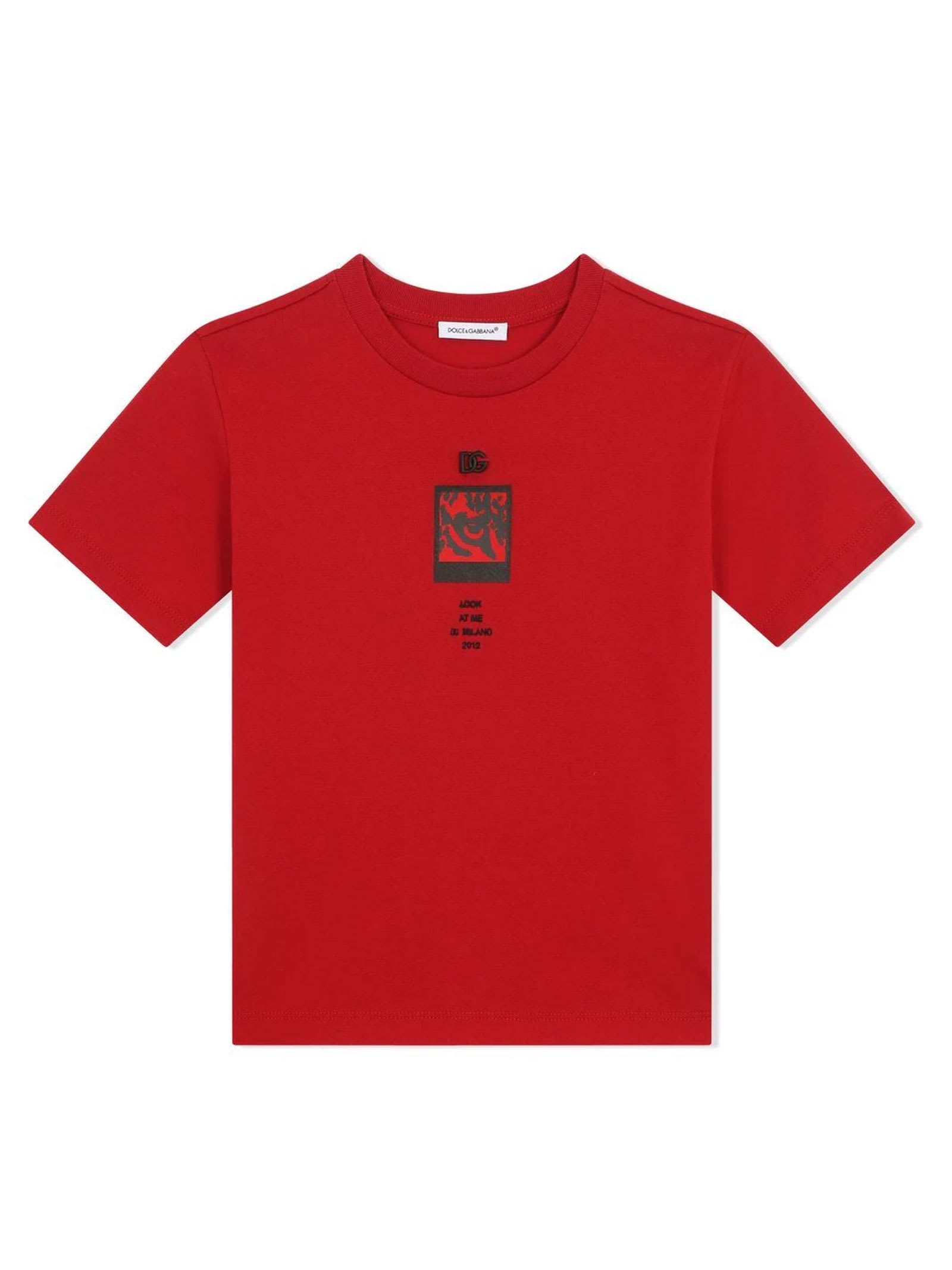 Dolce & Gabbana Red T-shirt With Print Dolce & gabbana Kids