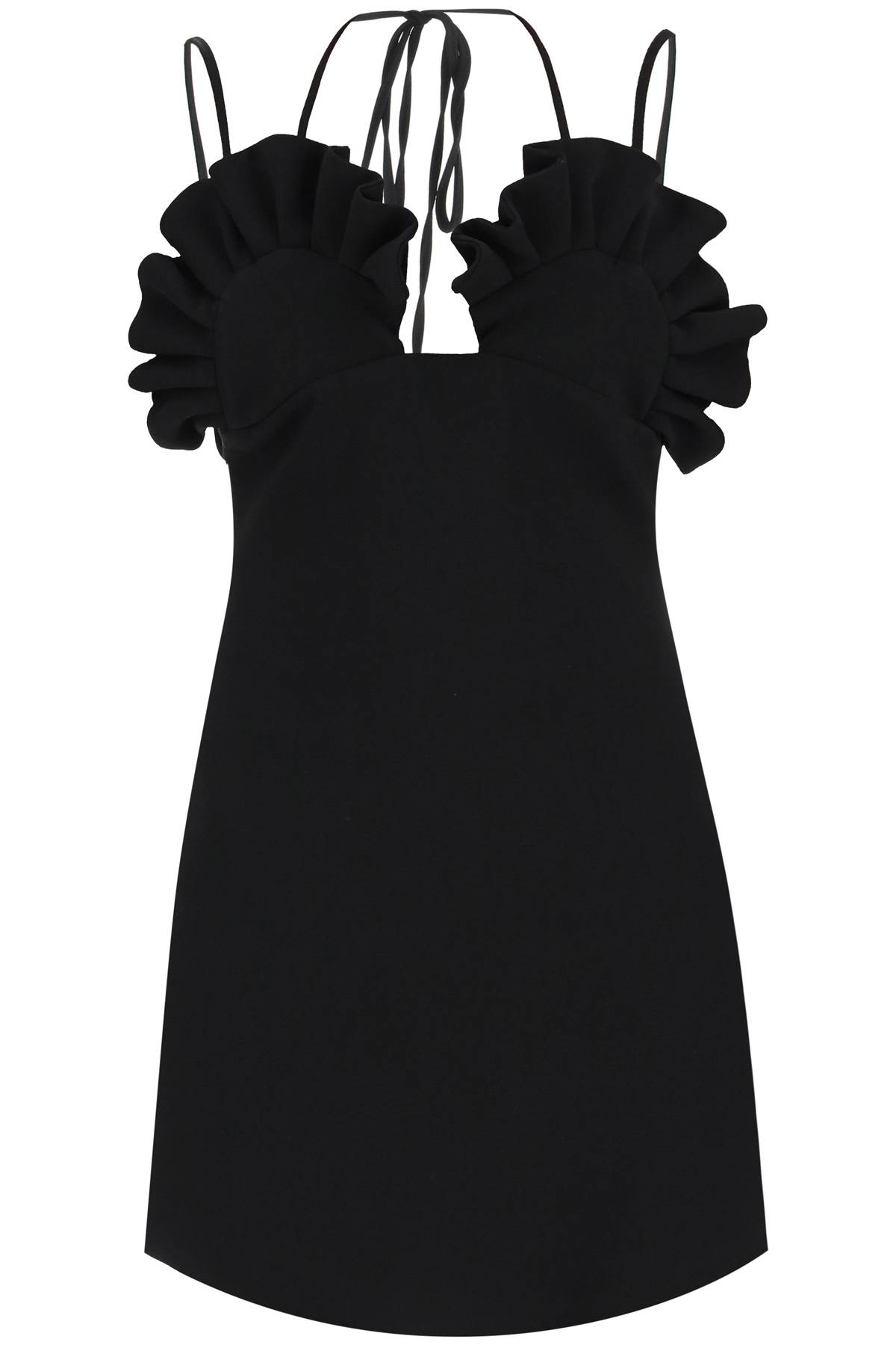 Giuseppe Di Morabito Seashell Cady Envers Satin Mini Dress In Black (black)