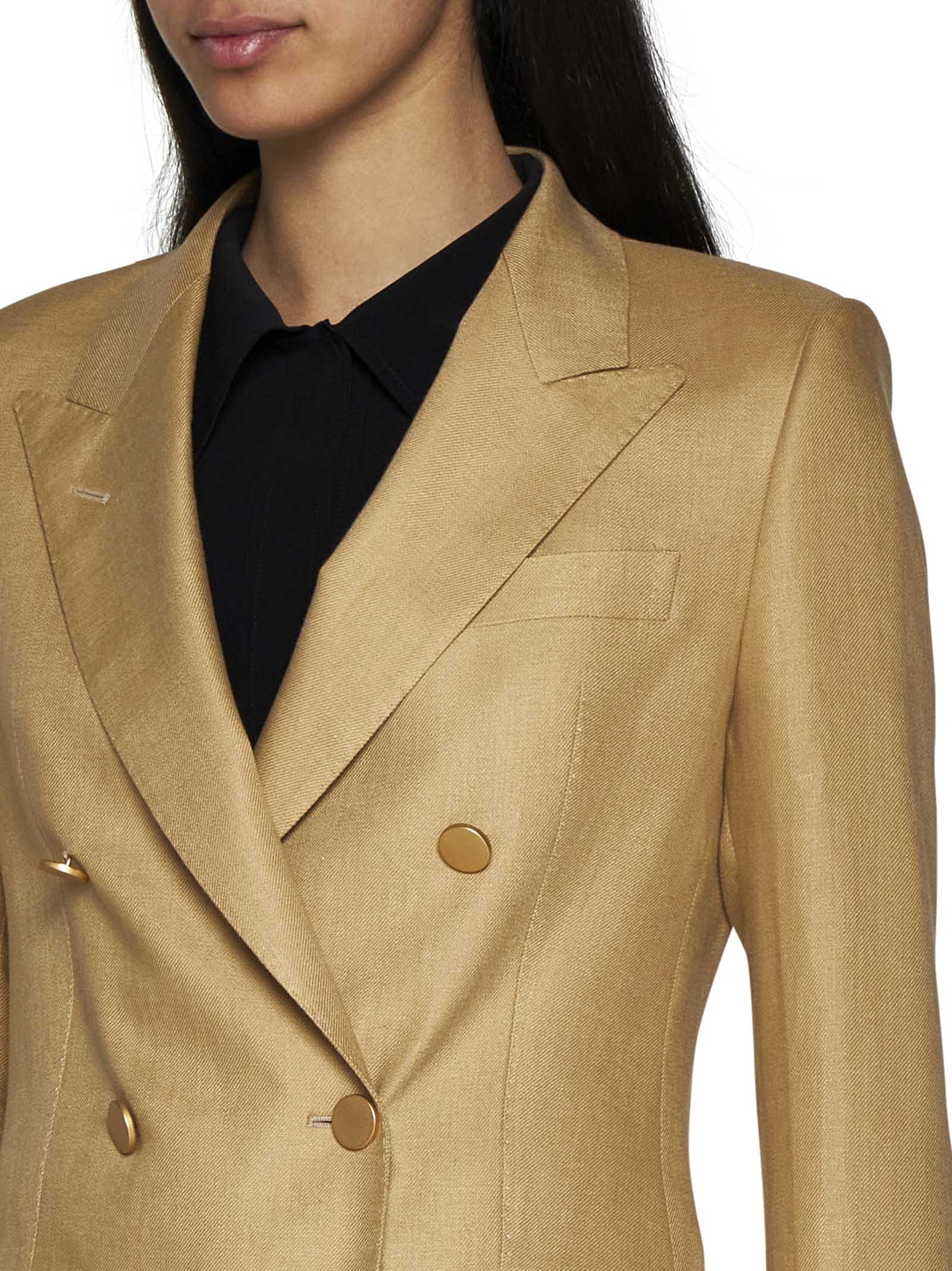 Shop Tagliatore Blazer In Beige