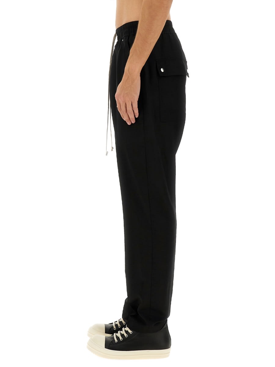 Rick Owens Wide Bela Cotton Pants In Black