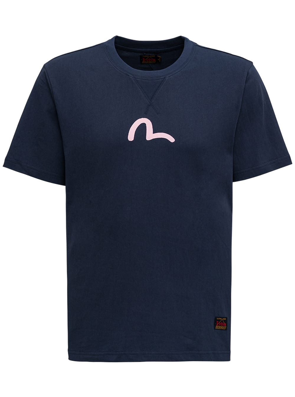 Evisu Blue Cotton T-shirt With Logo Print