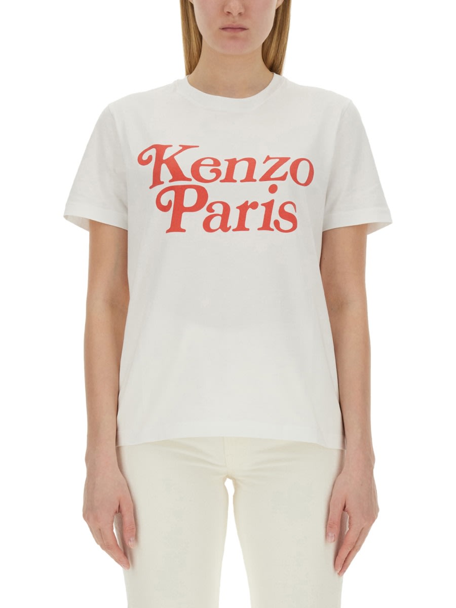 Shop Kenzo Logo Print T-shirt In White