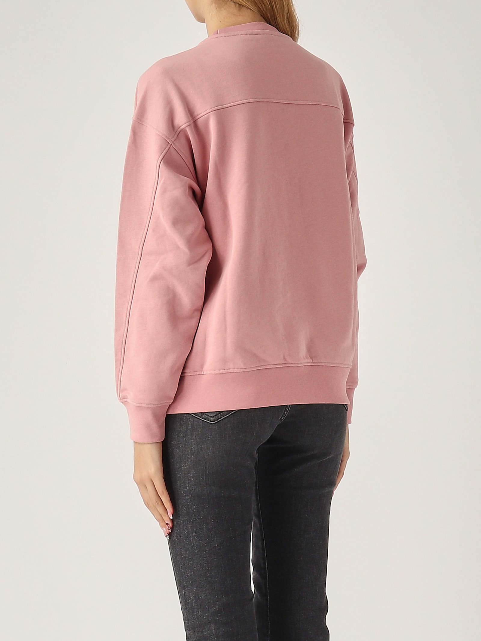 Shop Pinko Nelly Felpa Logo Birds Hoodie In Rosa Antico