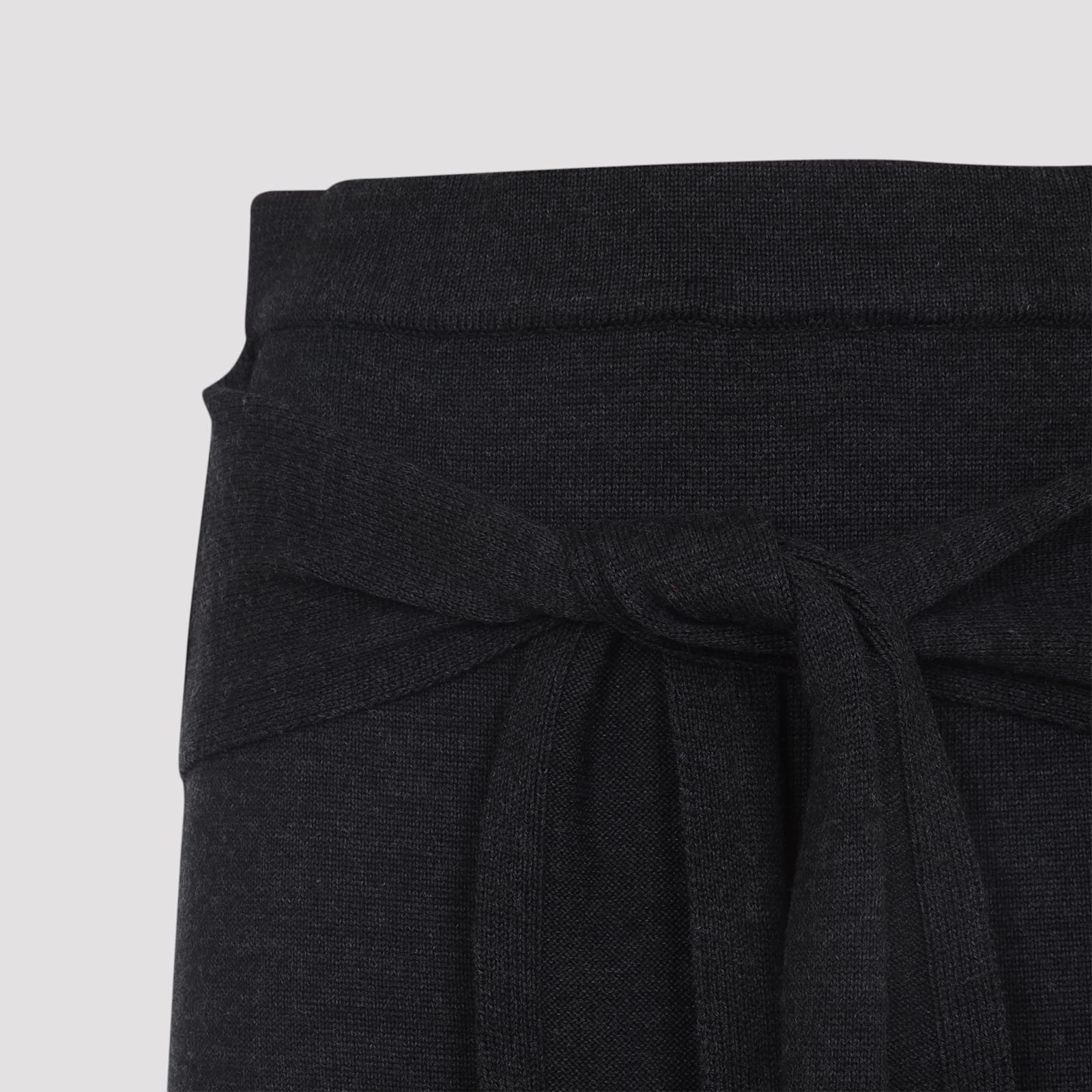 Lemaire Tie-around Ribbed Midi Skirt In Black