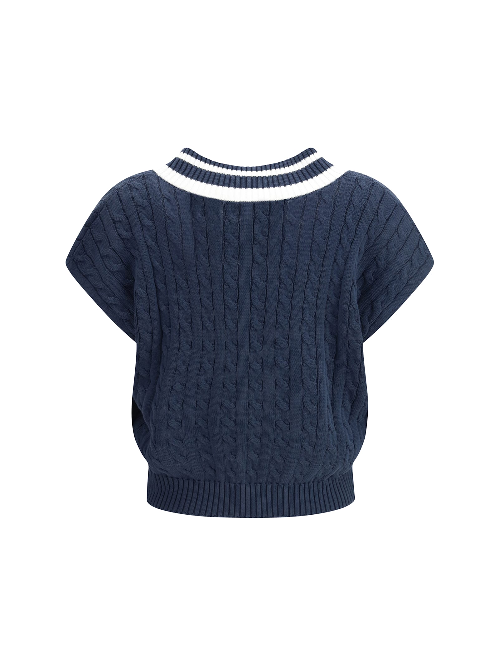 Brunello Cucinelli Aran-patterned Vest In Blue