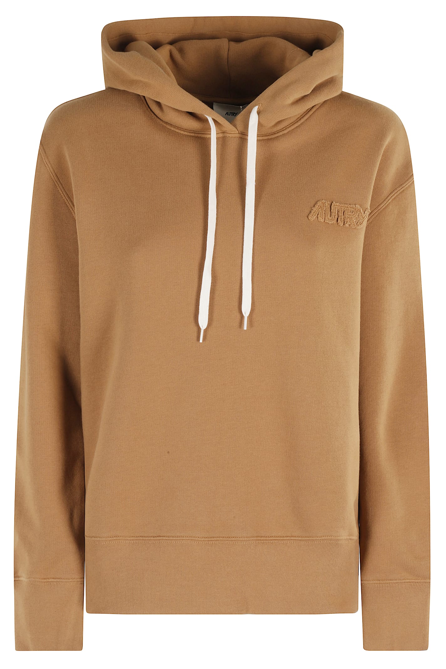 Autry Drawstring Hooded Knitwear With Ribbed Cuffs In Brown