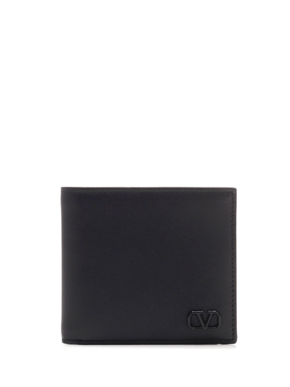 Shop Valentino Vlogo Signature Wallet In Black