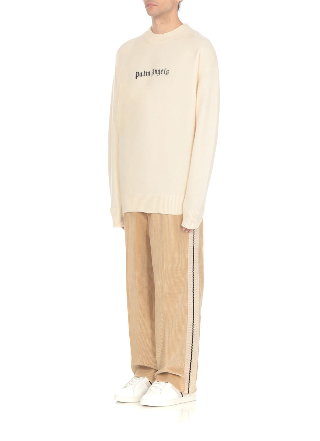 Palm Angels Pantalone Velluto Look In Beige