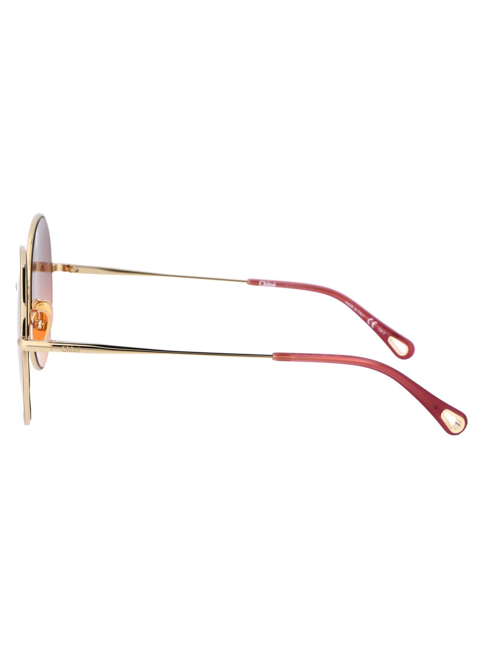 Shop Chloé Ch0095s Sunglasses In 004 Gold Gold Red