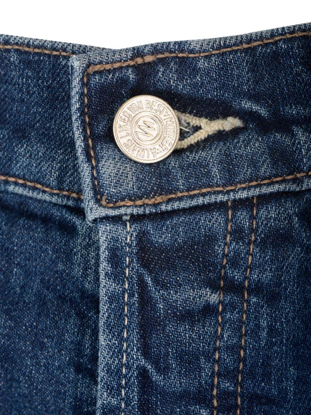 Mother Petites The Lil Tomcat Roller Sneak High Rise Jeans In Sixth Sense In Blue
