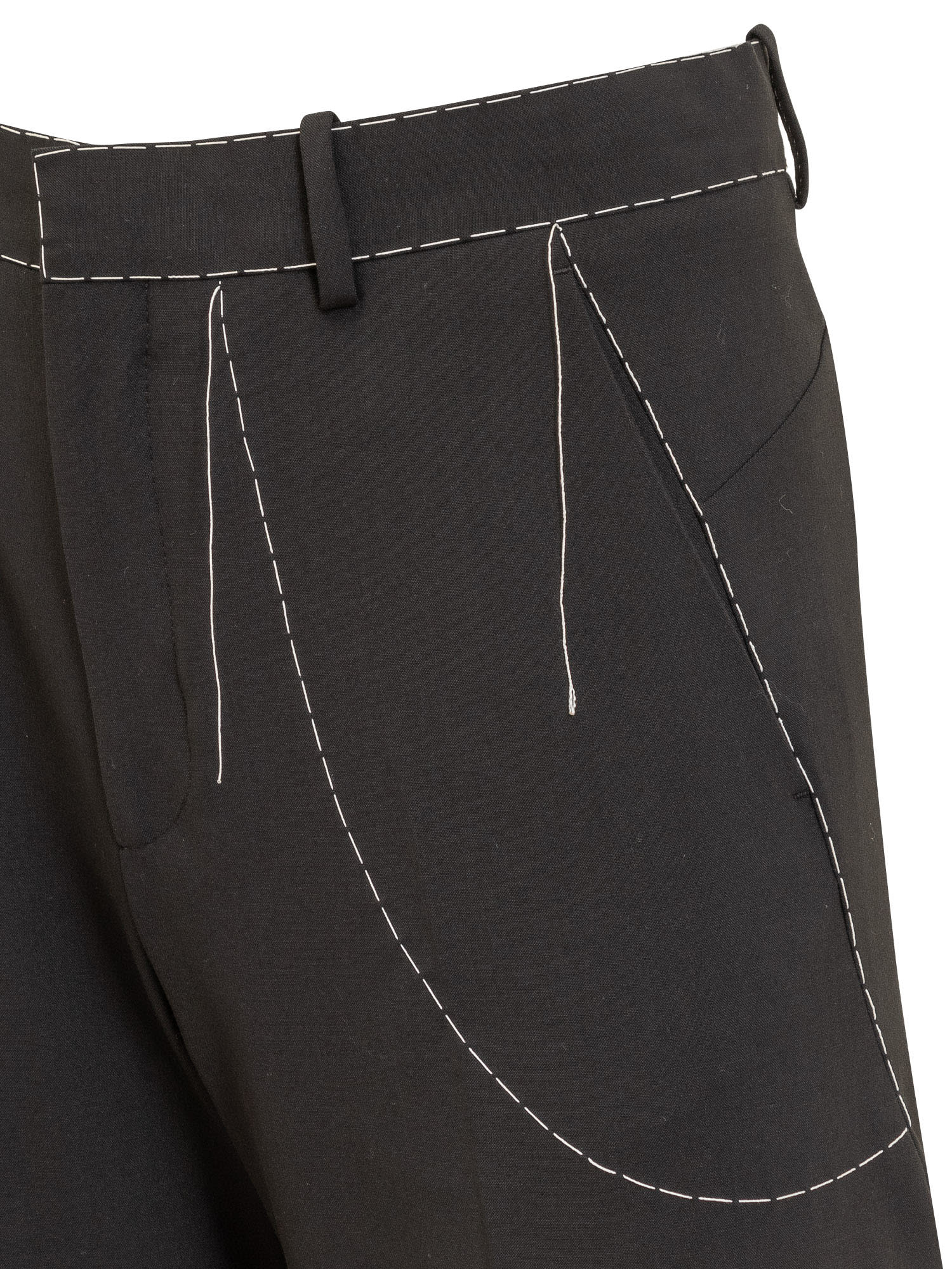 Shop Off-white Stitch Trousers In Black White