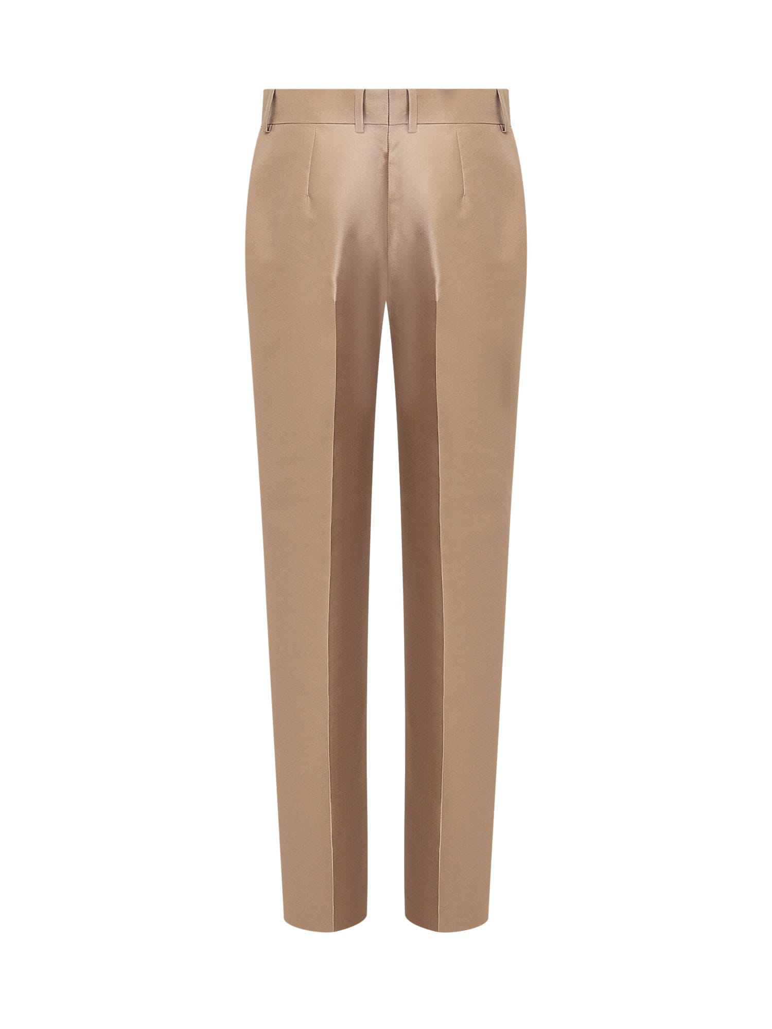 Shop Alberta Ferretti Mikado Trousers In Beige