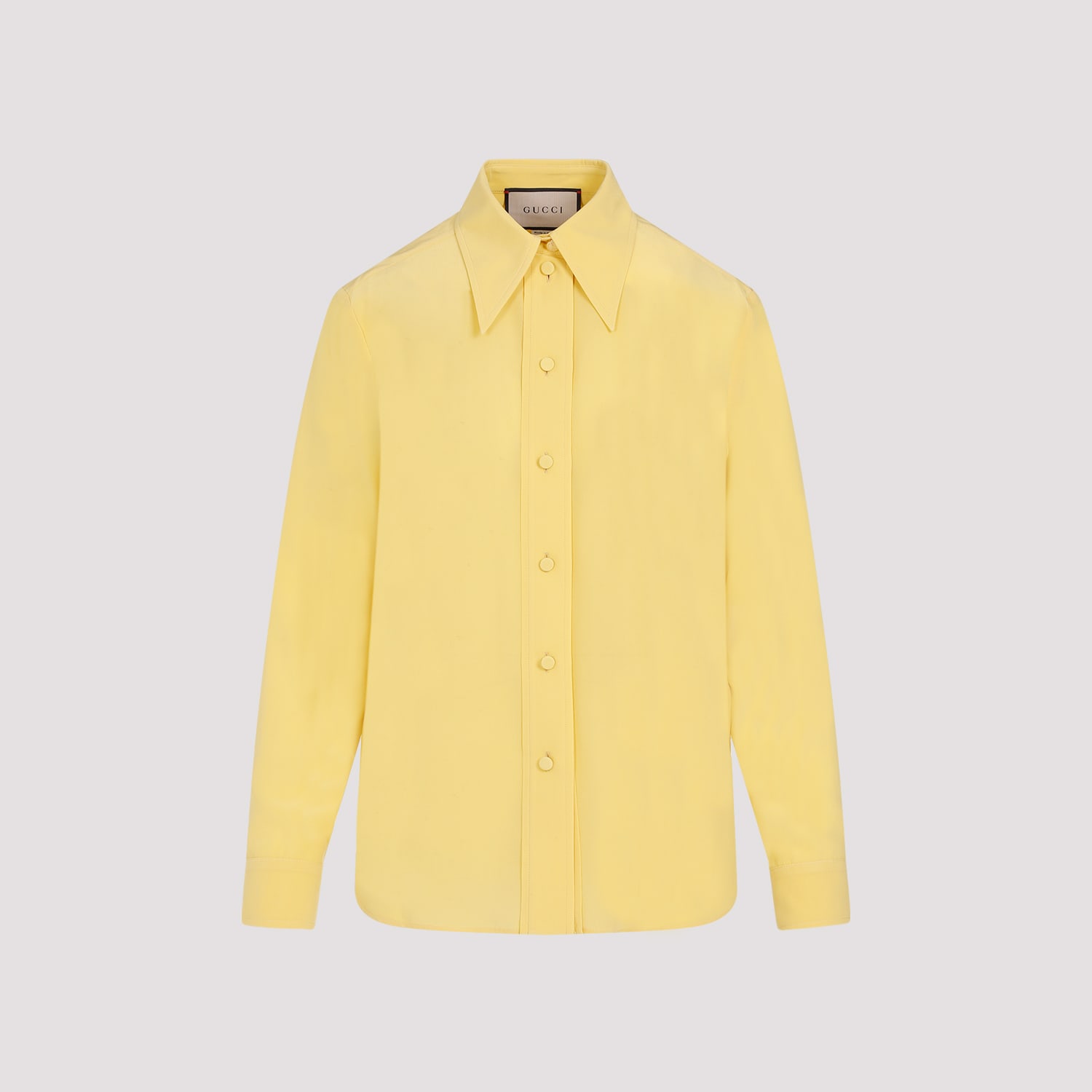 Shop Gucci Crepe De Chine Shirt In Yellow Iris